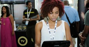 Festival attendees meet and greet with some of ABFF’s partner companies in the Industry Expo