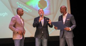 Mayor Levine of the City of Miami Beach presents HBO with proclamation in celebration of the HBO Short Film Competition's 20th Anniversary