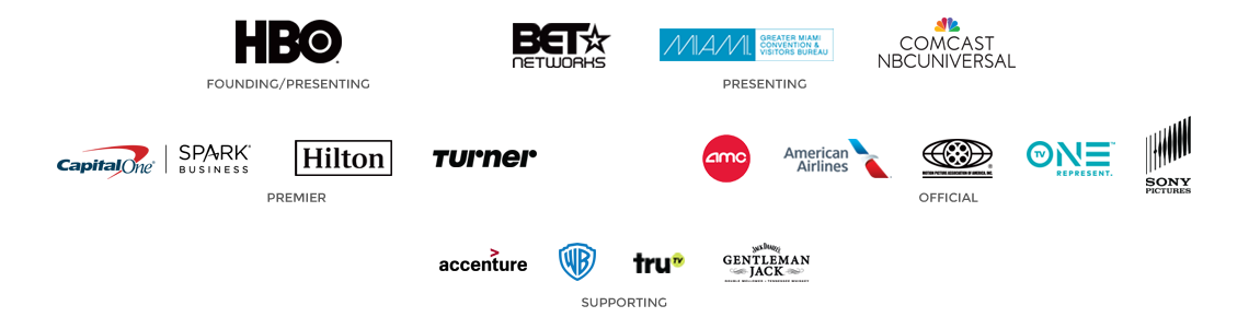 Founding and Presenting: HBO, Presenting: BET, GMCVB, Comcast NBCUniversal, Premier: Capital One, Hilton, Turner, Official: AMC, American Airlines, Motion Picture Association of American (MPAA), TV One, Sony Pictures Entertainment, Supporting: Accenture, Warner Bros, truTV, Gentleman Jack